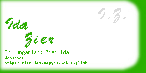 ida zier business card